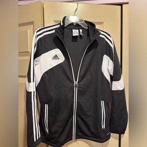Adidas Black and White Soccer Full Zip Jacket